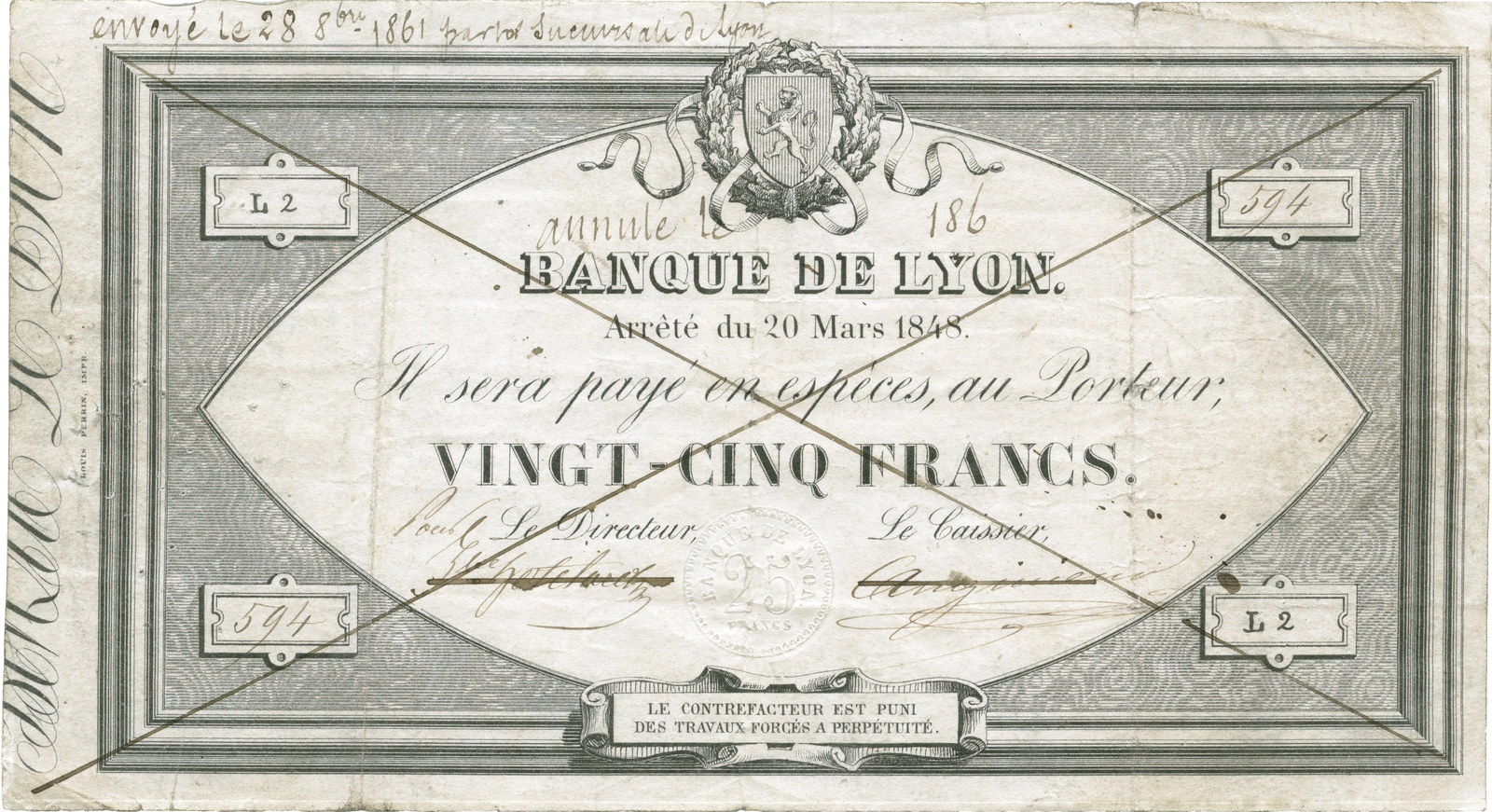 25 francs de la Banque de Lyon