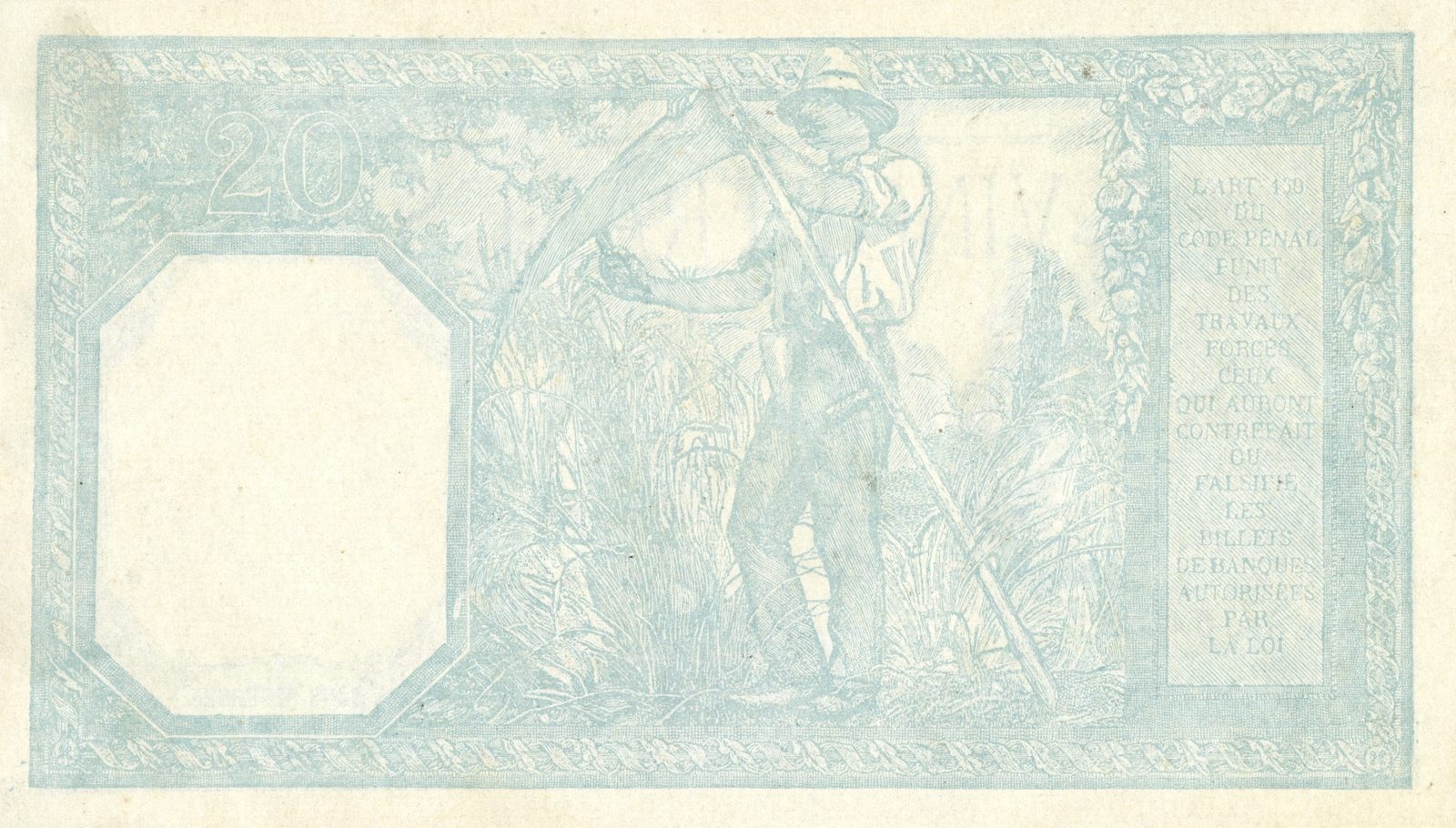 Faux billet de 20 francs type 1916 « Bayard »