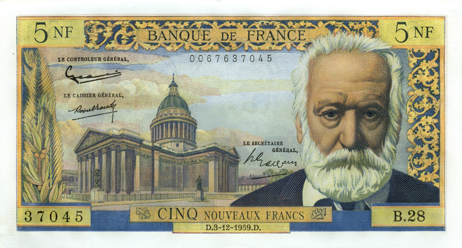 5 nouveaux francs Victor Hugo