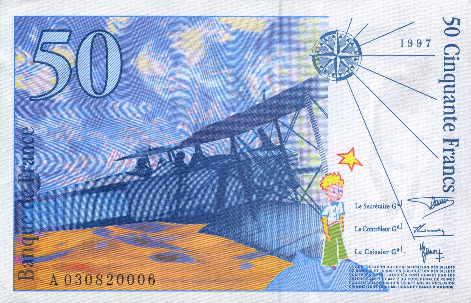 50 francs « Antoine de Saint-Exupéry »