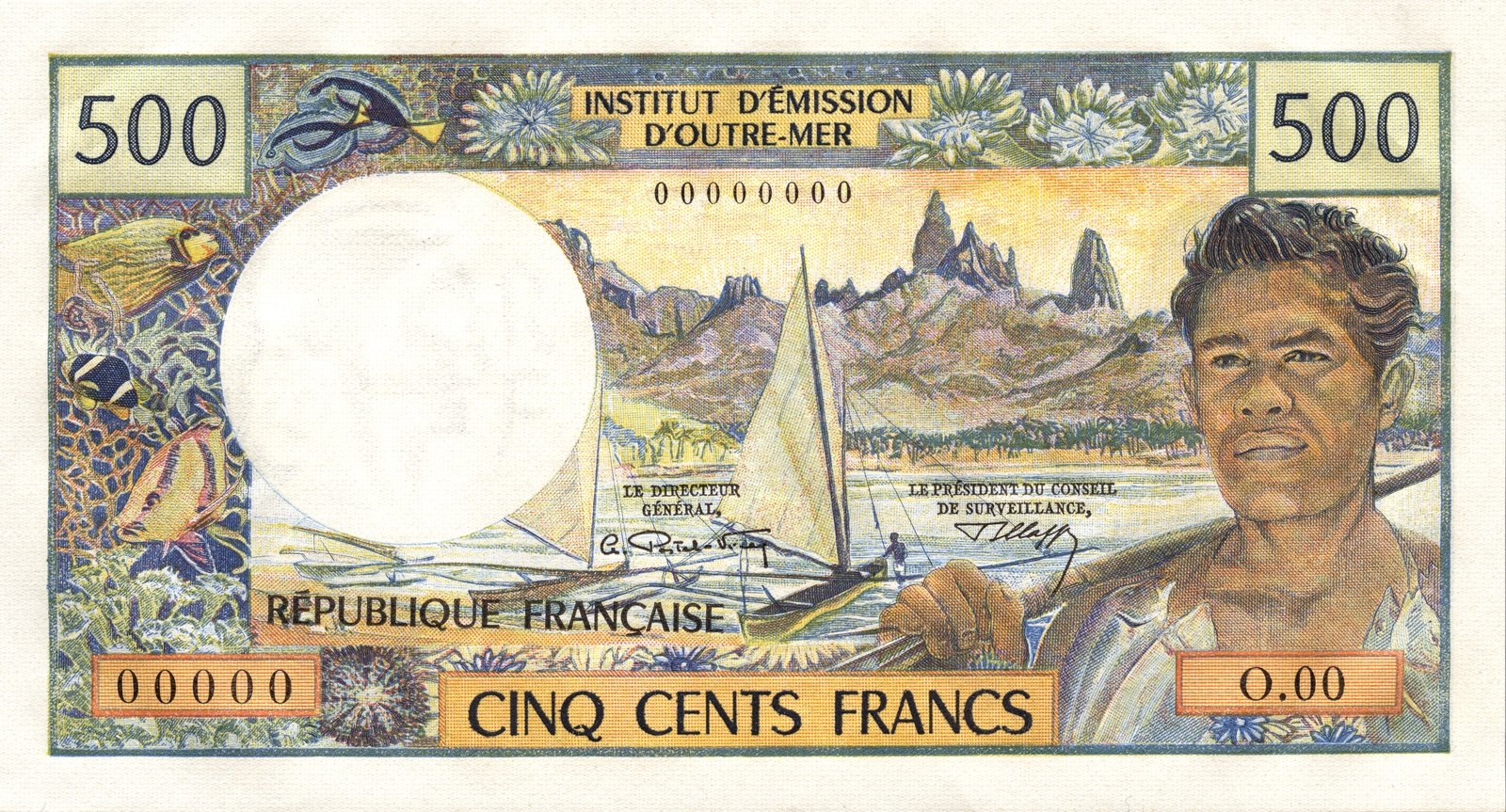 500 francs CFP « Pêcheur »