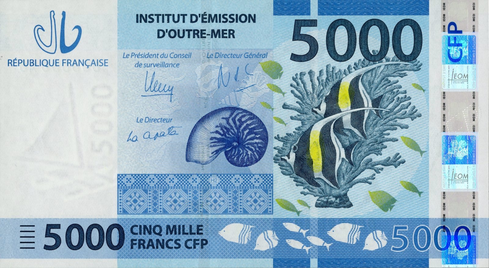 5 000 francs CFP « Faune aquatique »