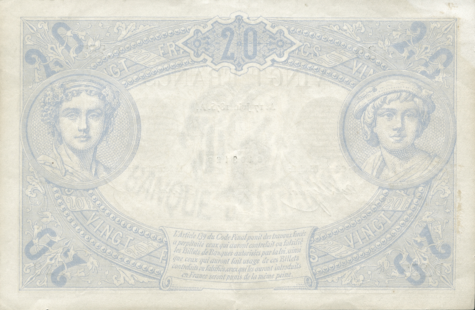 20 francs « Bleu et bistre »