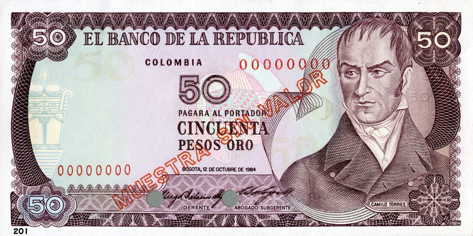 50 pesos oro